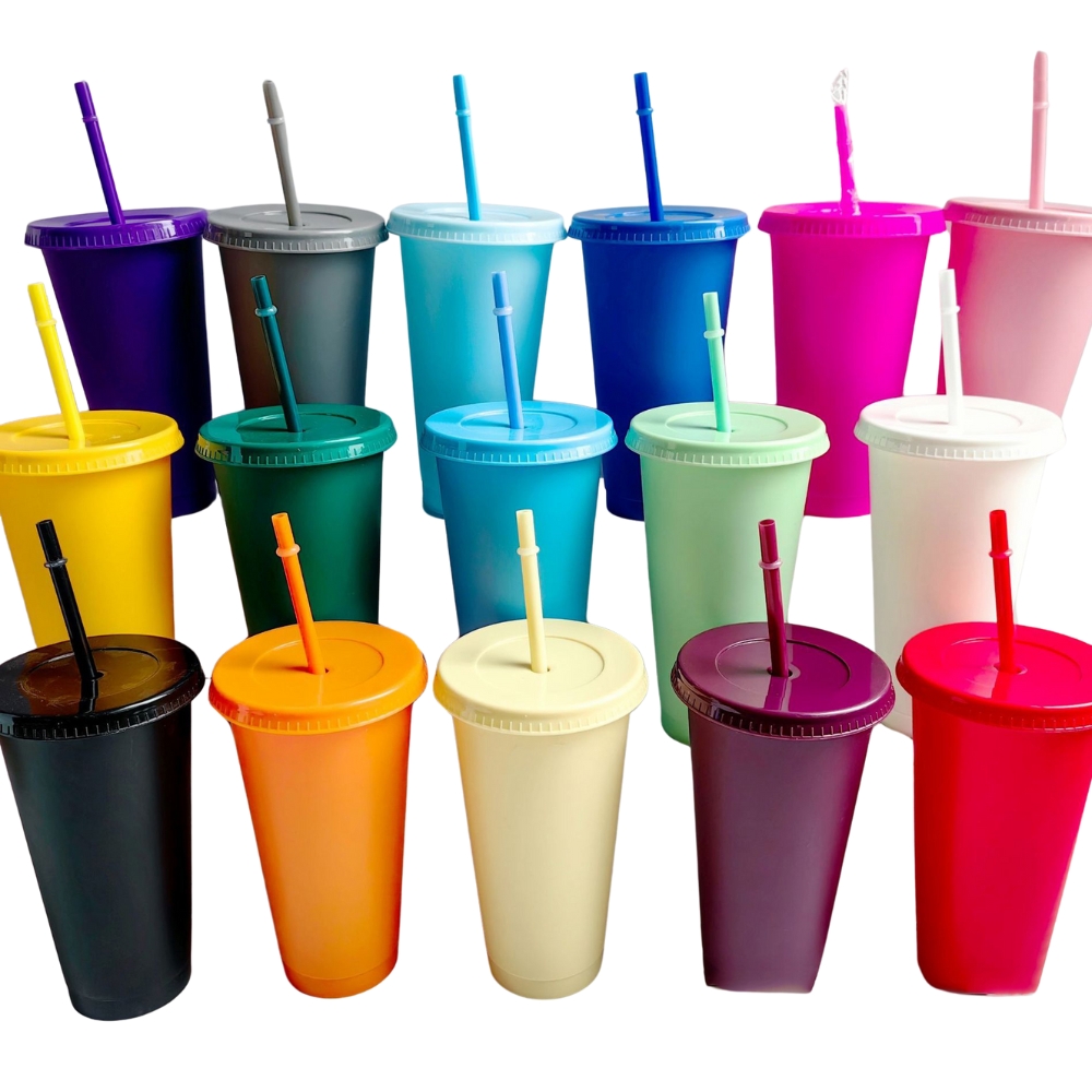 Trinkbecher mit Deckel & Strohhalm in individuellem Design | mit Logos – Bild 3