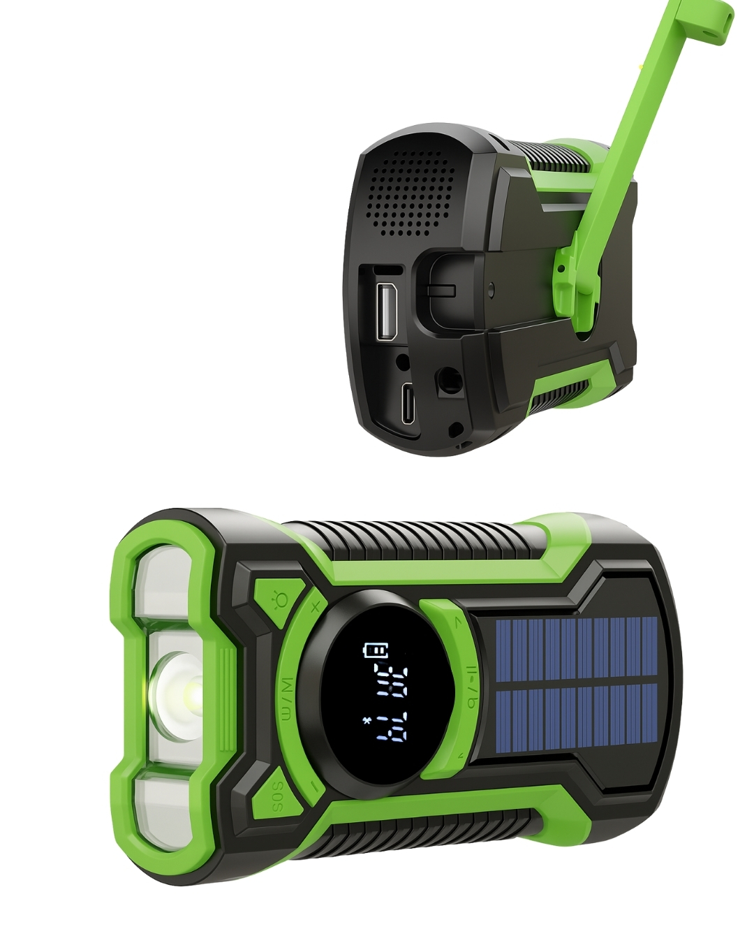 21PWR Powertool – 5-in-1 inkl. Powerbank, Lautsprecher, Radio, Taschenlampe & SOS • Ladebar über Solar, USB oder Handkurbel – Bild 3